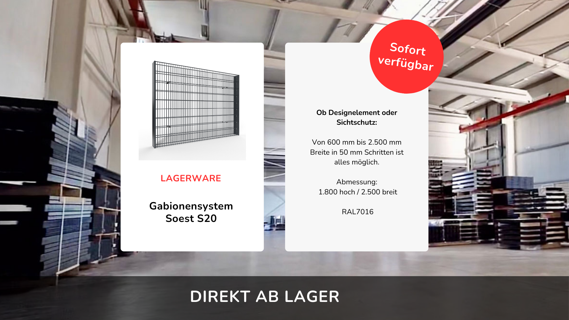 Gabionensystem Soest S20 - sofort verfügbar - delura-gmbh.de